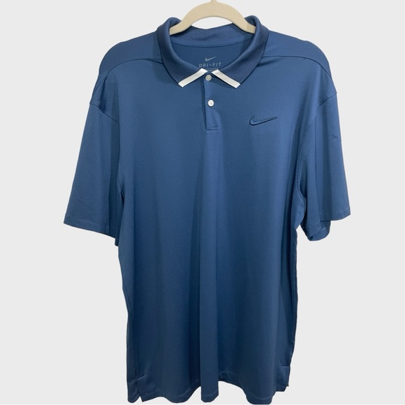 Nike Other - Nike Blue Dri Fit Polo Golf Shirt Size L
